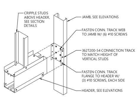 metal stud box beam header detail|exterior metal stud framing details.